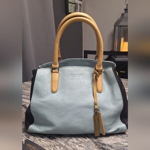 American Leather Co Lavina Convertable Satchel, NWT, Glacier Blue Multi